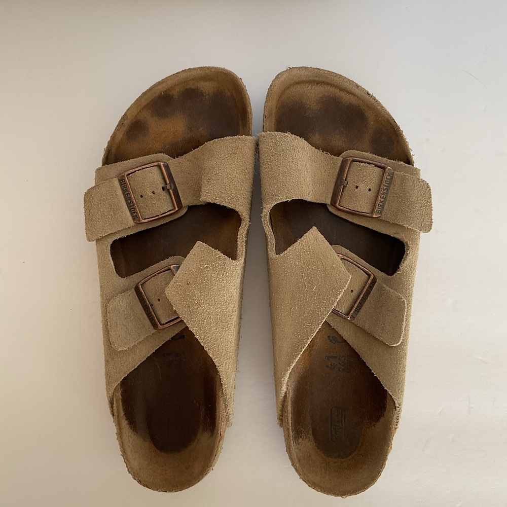 Birkenstock Arizona Suede Sandals Soft Footbed Size 41